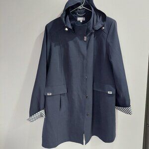 Laura Plus 20 Removable Hood Rain Jacket or Spring Fall Trench Coat Mid-H weight